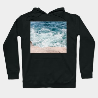 Bright Blue Ocean Waves Hoodie